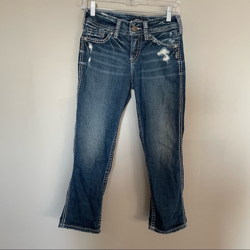 Silver Suki Capri Size 27 Indigo Super Stretch Mid Rise Jean Denim Summer